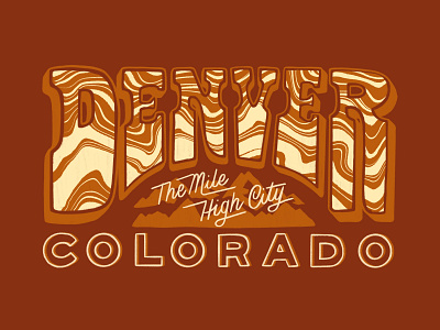 Denver colorado denver funky groovy hand lettering mountains retro type script slab serif typography