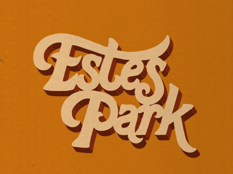 Estes Park mountains colorado letter forms retro illustration typography hand lettering