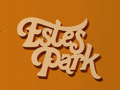 Estes Park colorado hand lettering illustration letter forms mountains retro typography