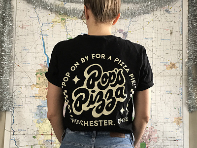 Pop's Pizza Shirt brand identity hand lettering logo design logo lockup shirt design
