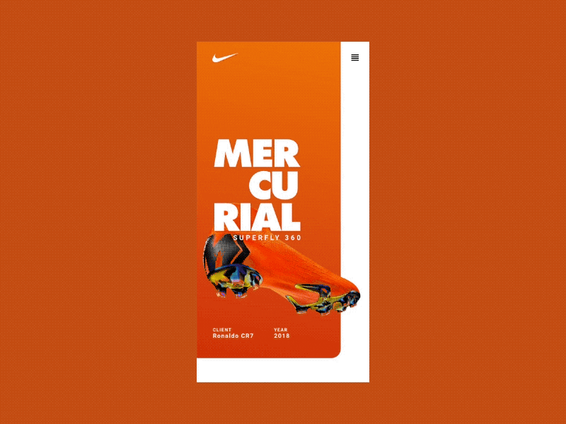 Nike Mercurial animation app concept design gif layout mobile nike product shoes slider ui