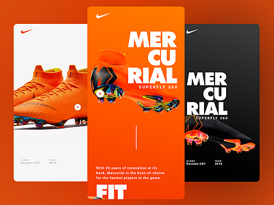 Nike Mercurial animation app concept design gif layout mobile nike product shoes slider ui