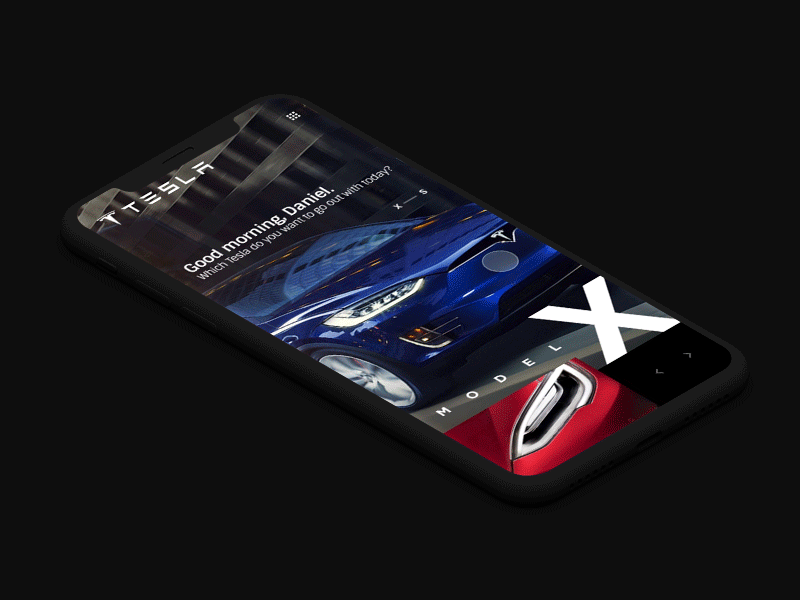 Tesla animation car concept design gif layout mobile product slider ui vehicle