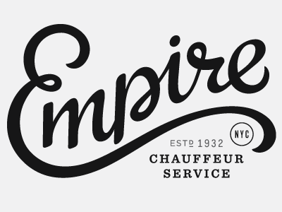 Empire Chauffeur Service auto brand branding chauffeur handlettering identity lettering logo nyc script transportation
