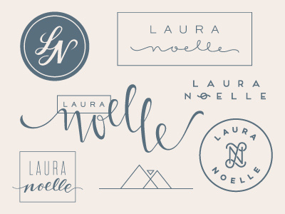 Laura Noelle apparel branding hand lettering identity logo monogram script