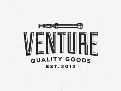 Venture Quality Goods - Final Logo apparel brand branding logo spyglass type typography