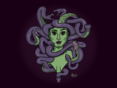 Medusa adobe design female hair illustration illustrator medusa mythology new york new york city snakes woman
