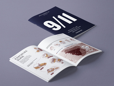 9/11 Health and Compensation benefits brochure editorial design icon design illustration infographic report