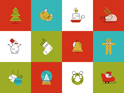 Christmas icons set icon illustration