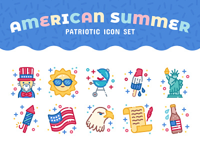 American Summer Icon Set