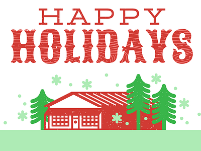 Happy Holidays building christmas flat green happy holidays holiday illustration red