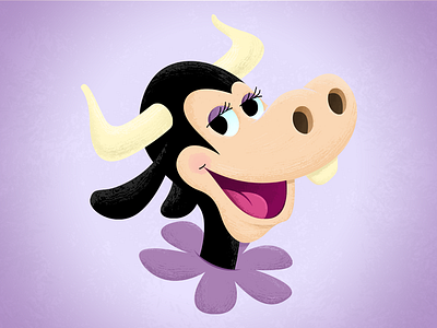 Clarabelle Cow cartoon clarabelle cow cow digital illustration disney illustration purple texture