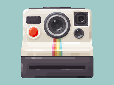 Flat Polaroid camera digital illustration flat flat design flat illustration illustration photography polaroid