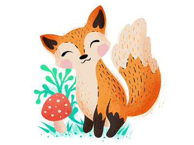 Fox Illustration digital illustration fox illustration mushroom procreate