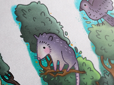 Woodland Critter Letters (2) bird digital illustration forest illustration possum procreate woodland