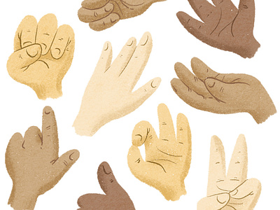 Hand Sketches cartoon digital illustration gestures hand hands illustration procreate skin tones