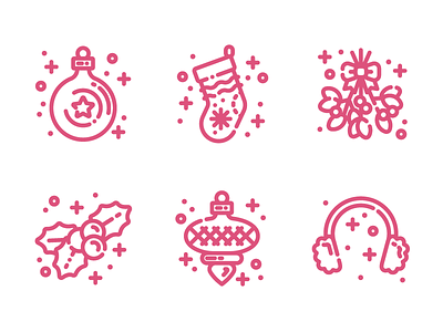 Christmas Icons christmas earmuffs holiday holly icon icons illustration mistletoe ornament stocking winter