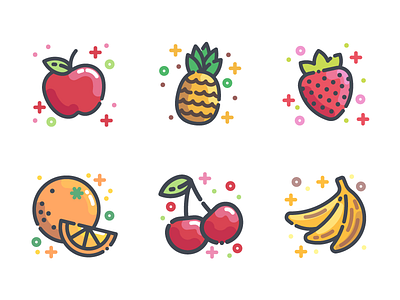 Fruit Icons – Full Color color food fruit icon icon design icon set icons illustration vector