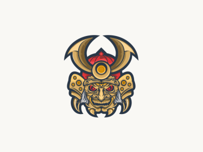 Golden Samurai design gold icon identity illustrator logos mascot samurai vector warrior