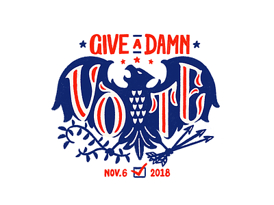 Vote! america design eagle election day illustration lettering midterms typography vote