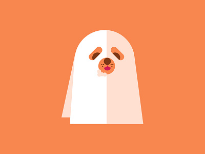 Dog in a Ghost Costume