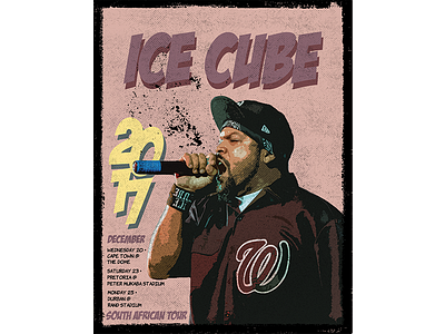 Ice Cube Tour Poster africa ice cube vintage illustration mic poster rap