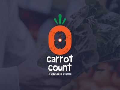 CARROT COUNT branding carrot color count creative design flat logo vegetable