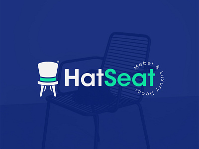 HATSEAT art branding chair clean creative decor design flat hat idea logo modern