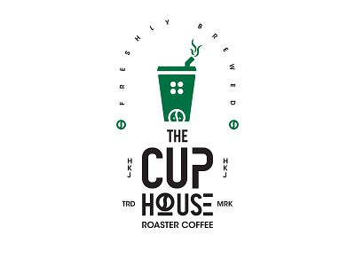 The Cup House art beans branding coffee creative design drink flat hot idea logo roaster shop