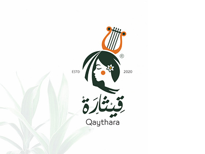 Qaythara art branding creative design flat flower girl green hair herbal idea logo oil