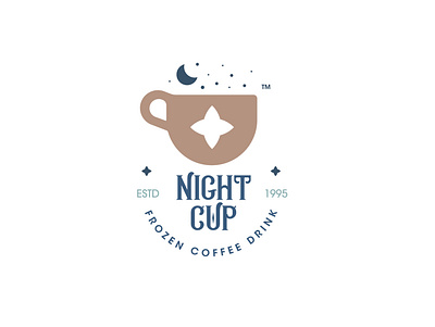 Night Cup art branding cafe coffee cold creative cup design drink flat frozen idea illustration logo night