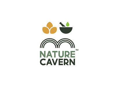 Nature Cavern art beauty brand branding cave clear creative design flat graphic design green hair idea logo nature