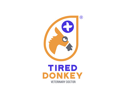 Tired Donkey animals art branding creative design doctor donkey flat idea illustration logo love veterinary veterinary docror