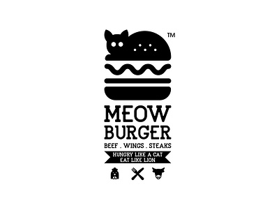 Meo Burger art branding burger cat creative design eat fastfood flat food idea illustration logo meow