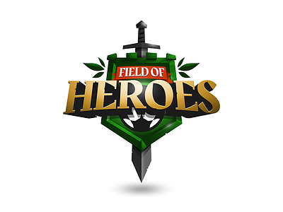 Field of Heroes banner crest fantasy football game game logo indie logo medieval shield soccer video game