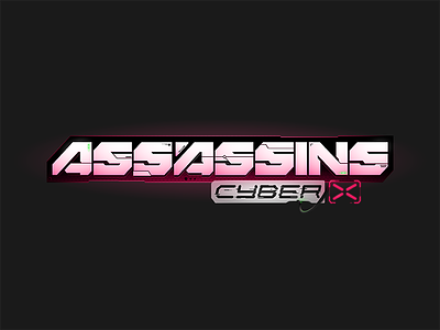 Assassins Cyber X cyberpunk gaming logo neo-noir video game