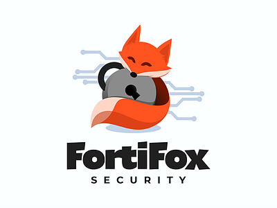 FortiFox cyber fox lock logo padlock security