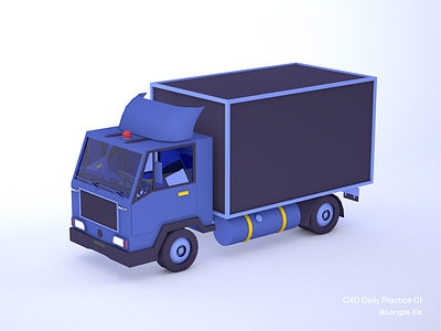 Cartoon Truck | Cinema 4D Practice 3d 3d rendering cartoon cinema4d cute daily challange flat design practice