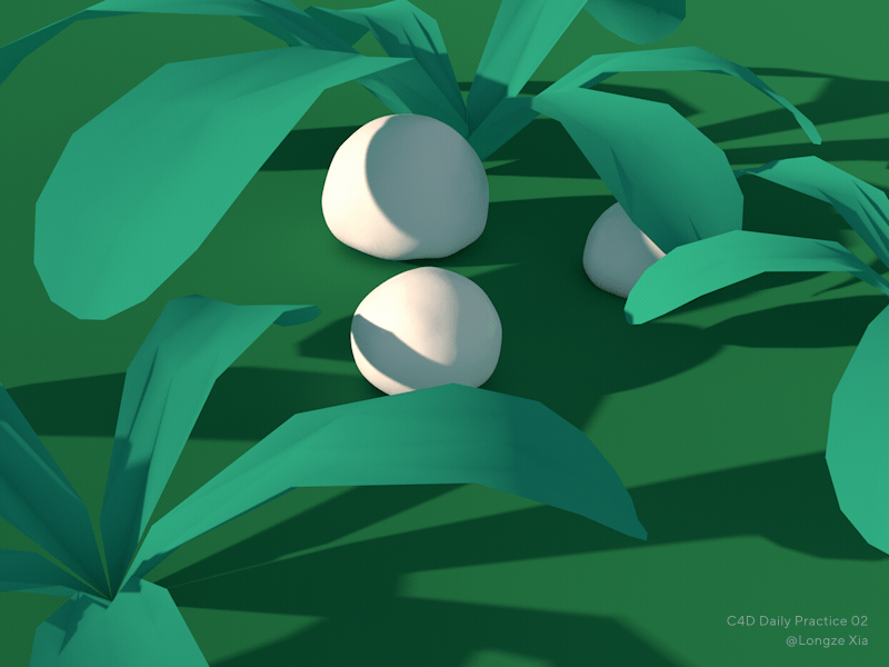 Snowy Slime in Grass | Daily Practice 02 020 100 day project 3d 3d animation after effect aftereffects animation cinema 4d cinema4d daily daily challange daily practice design flat flat design model nature shadow ui