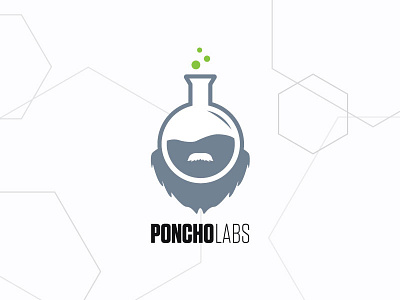 Poncho Labs beard concept flask labs logo science