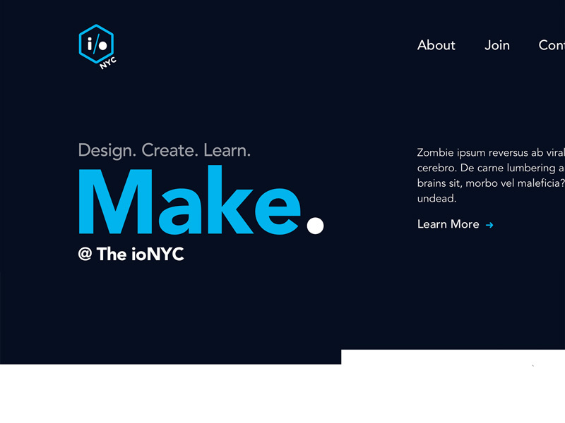 Makerspace Site IP avenir web ui ipsum mock landing