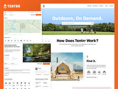 Tentrr Redesign layout made in nyc redesign refresh site travel ui ux visual