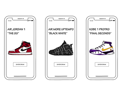 Illustration Style Sneaker App adobe xd basketball design digital drawing digital illustration illustration jordan kobe nba procreate procreateapp ui user interface