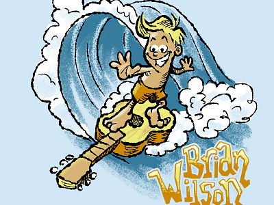 Brian Wilson - Surfer apparel beach boys guitar illustration merch retro surfer surfing vintage