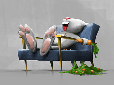 Rabbit in armchair