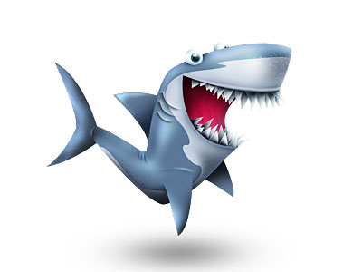 Shark character fun shark