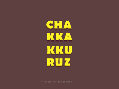 CHA KKA KKU RUZ design fruit jackfruit kerala logo typography
