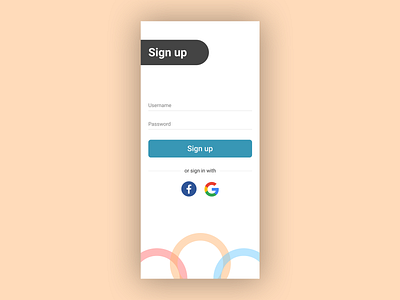 Daily UI Challenge 001 - Sign Up app design dailyui dailyui001 dailyuichallenge mobile design product design ui design user interface