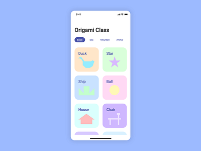 Origami Class app design minimal style mobile design product design ui design
