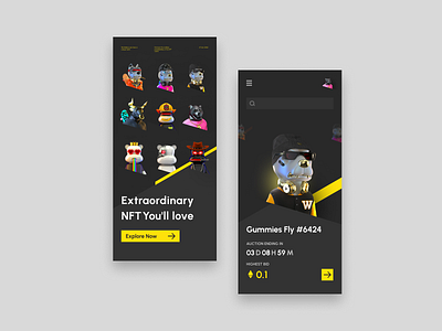 NFT Mobile App Concept app design ui